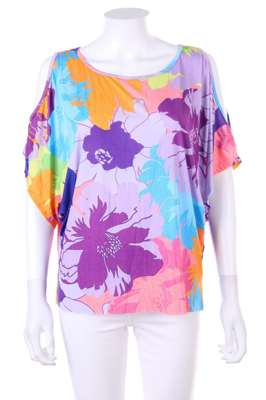 No Label - Print-Blouse with Cut-outs - D 36-38