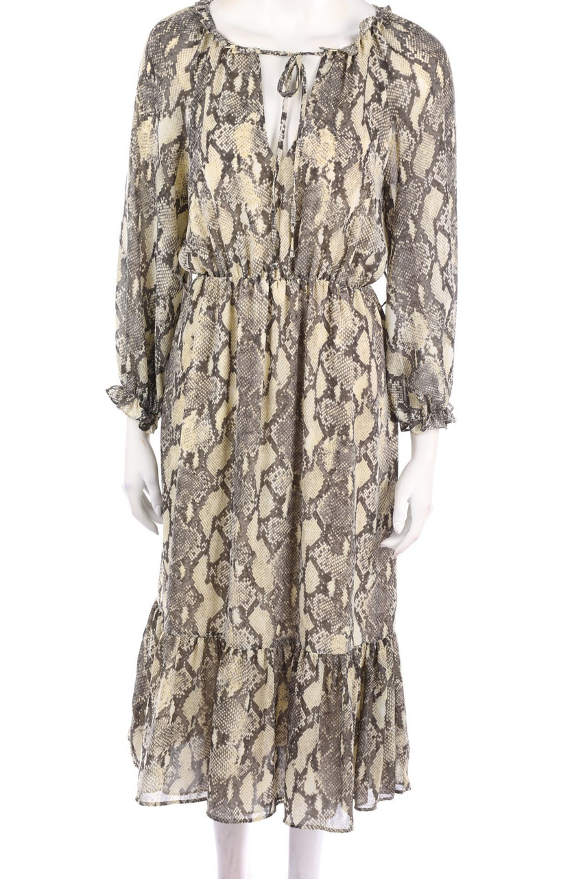 ZARA - Midikleid mit Animal-Print - XS