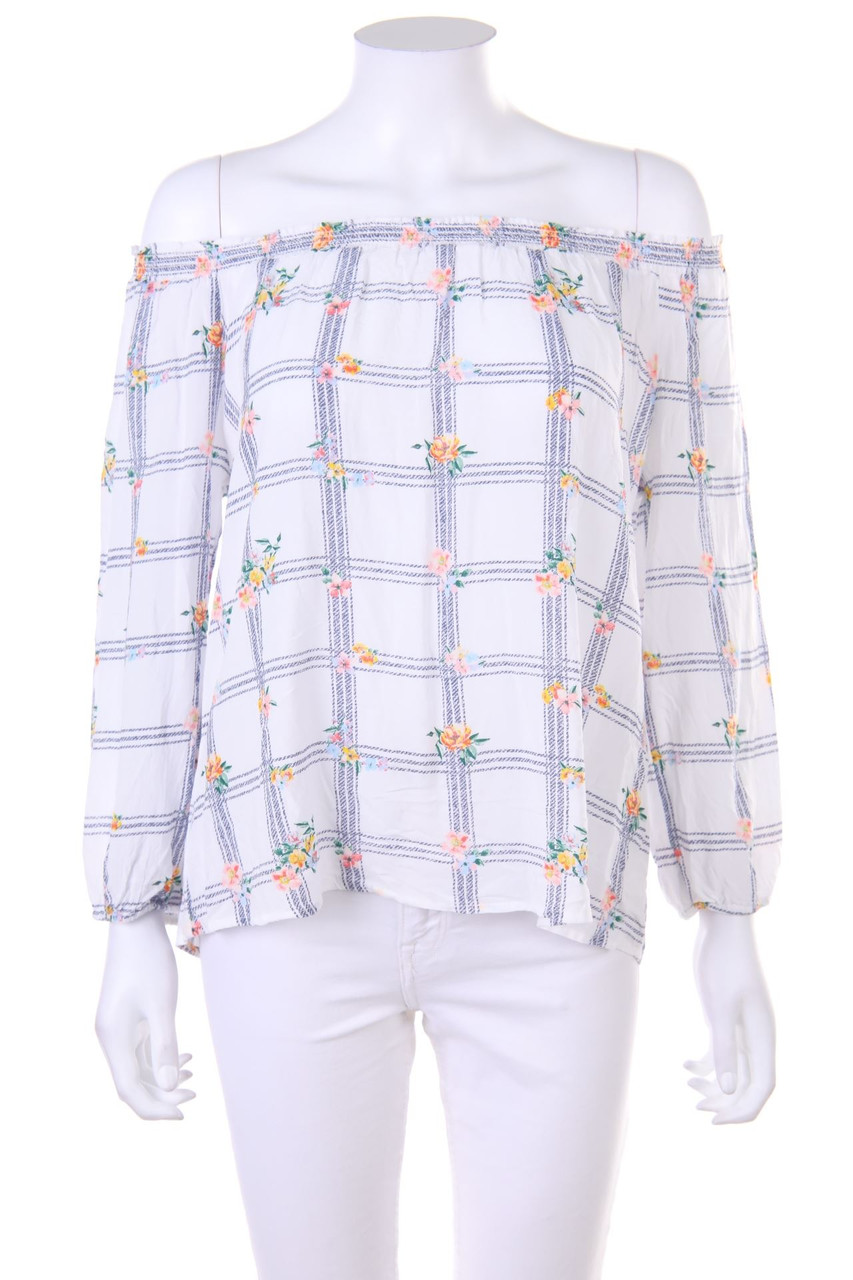 No Label - Carmen-Blouse with Flower Print - D 42