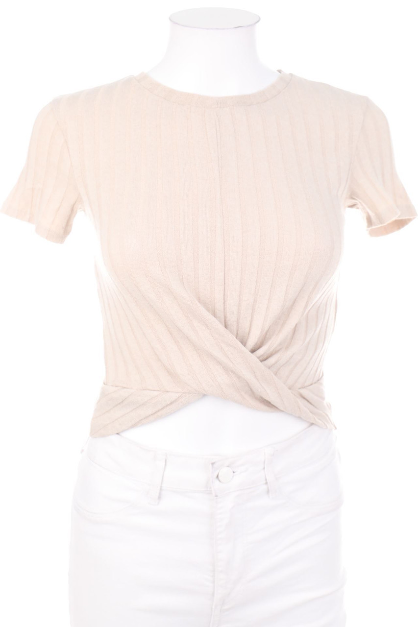 Bershka BSK GIRL - Cropped-Shortsleeve-Shirt with Draping - XS