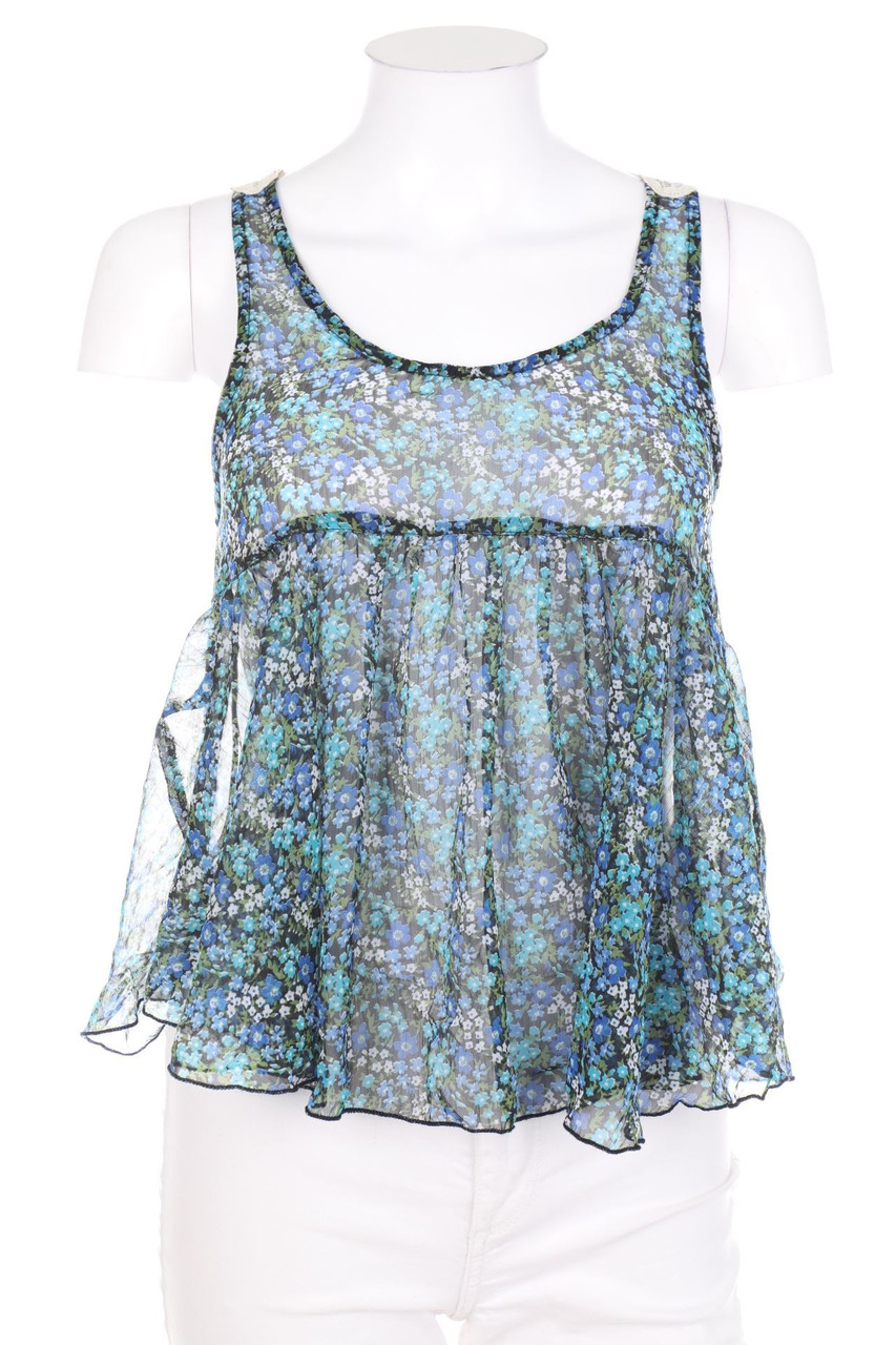 FLUTTERBYE - Chiffon-Blouse Top with Lace - S