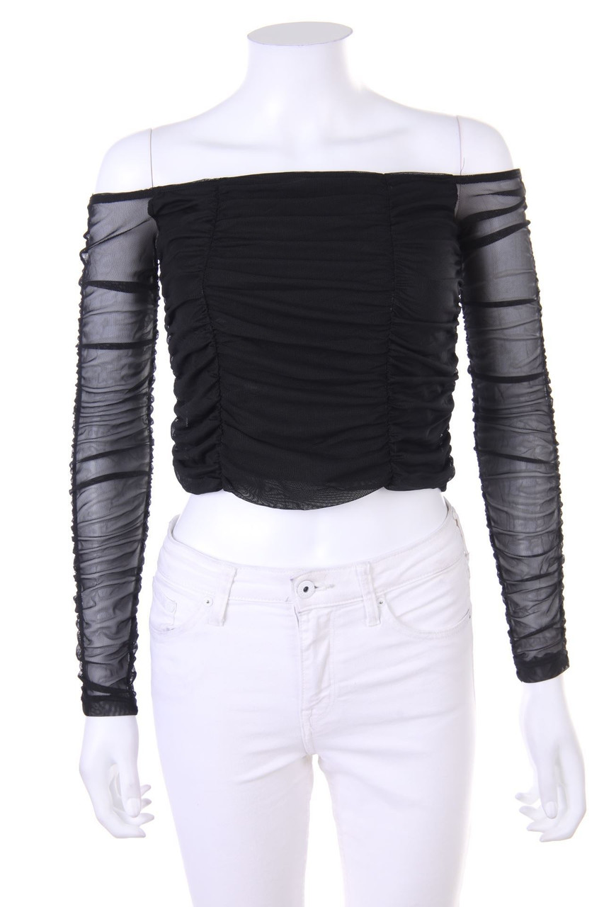 AMISU - Cropped-Blouse with Ruffles - XL