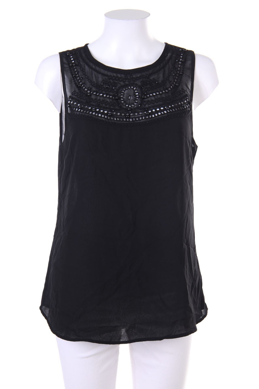 zebra - Blouse Top with Pearls - M