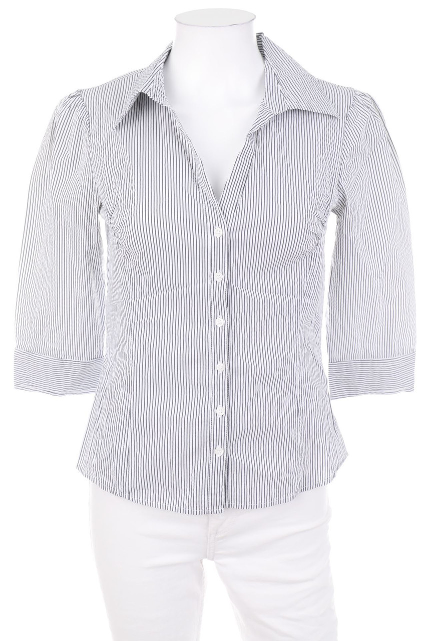 H&M - Streifen-Hemd-Bluse mit 3/4-Ärmel - D 36