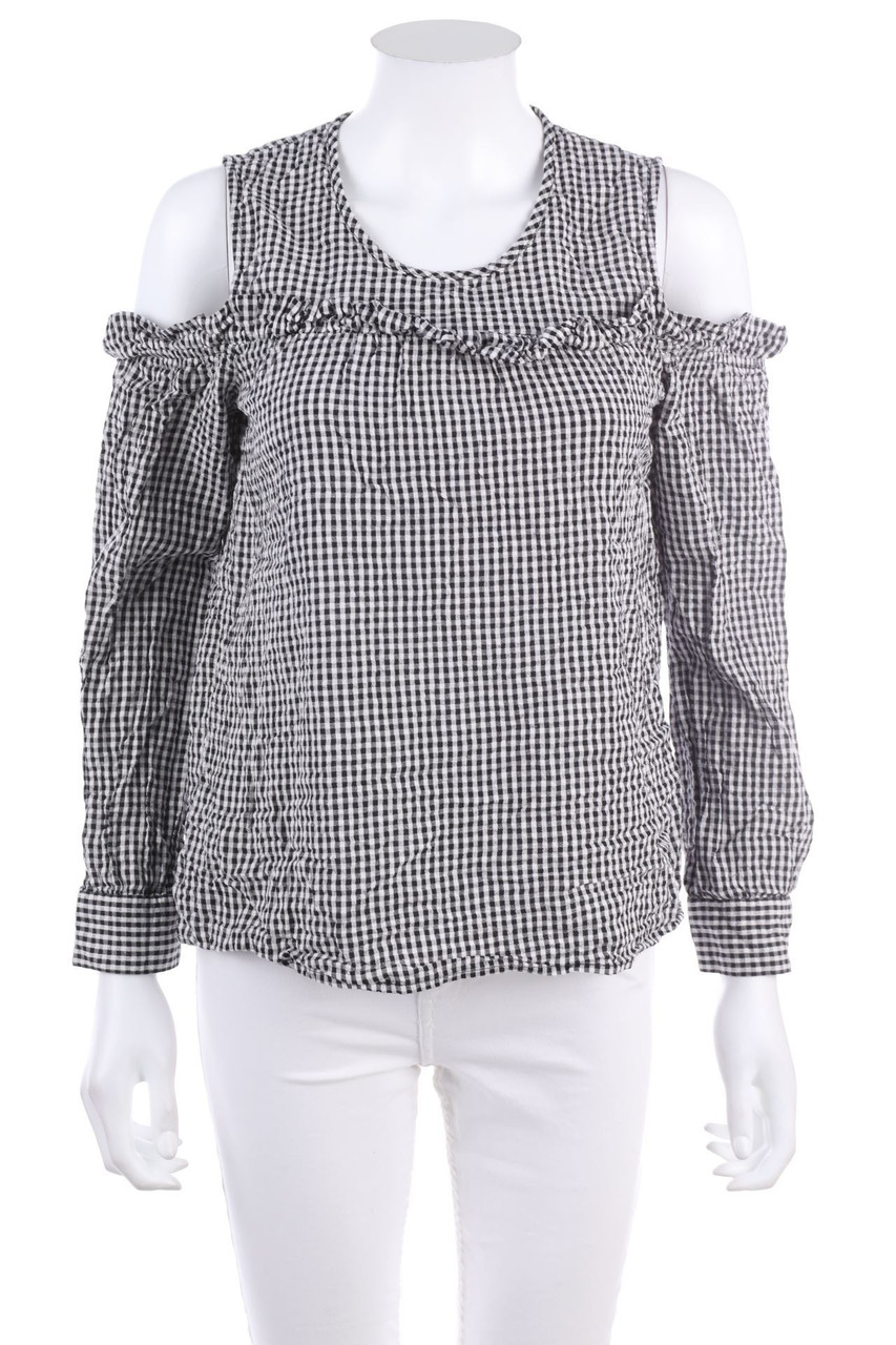 ONLY - Cold-Shoulder-Longsleeve-Shirt mit Rüschen - D 36