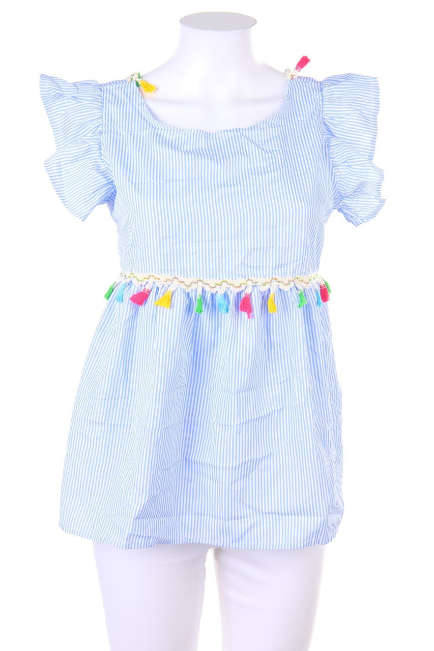 SHEIN - Kurzarm-Bluse mit Quasten - D 36