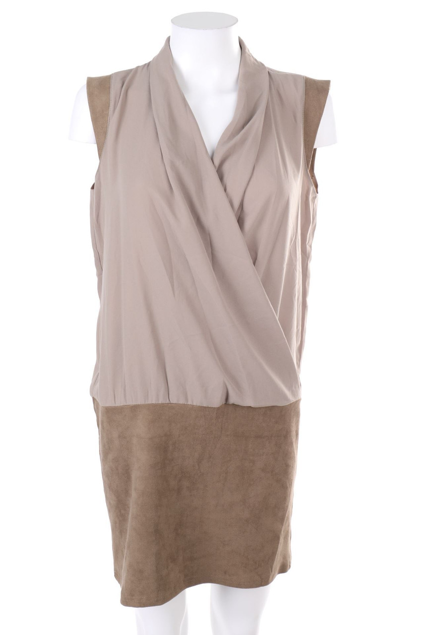 LENNY B. PARIS - Mini Dress with Faux Leather Details - D 38