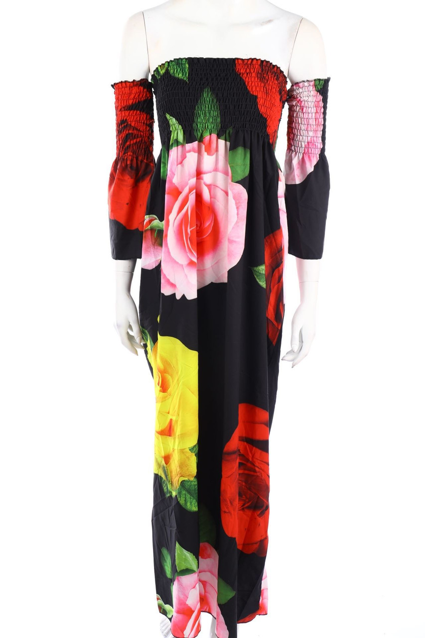 No Label - Carmen-Maxi Dress with Flower Print - S
