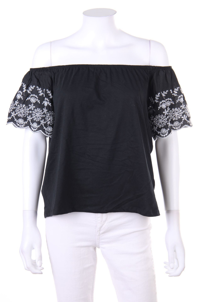 H&M - Carmen-Bluse mit Stickereien - XS