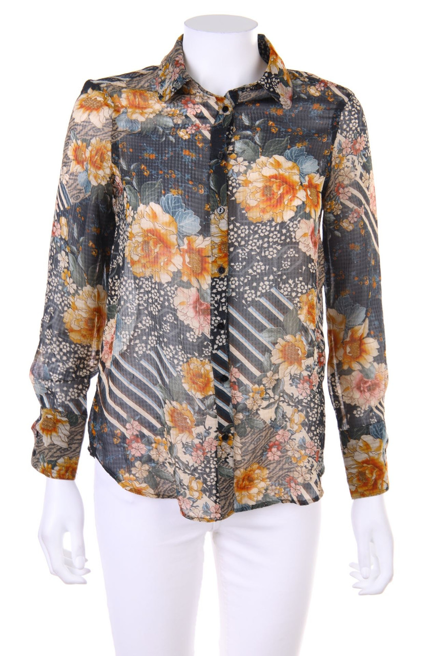 ZARA - Hemd-Bluse mit Print - S