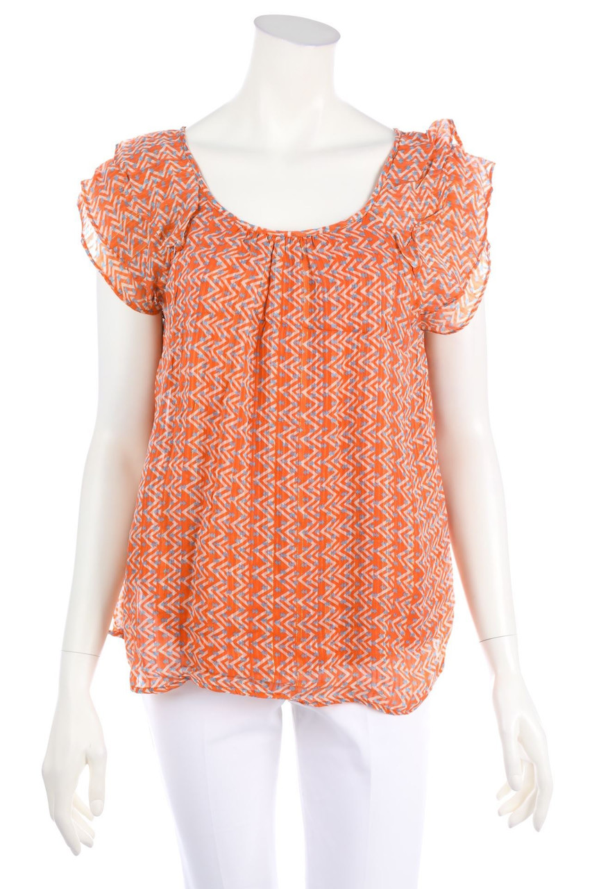 CAROLL - Kurzarm-Bluse mit Geo-Print - D 38