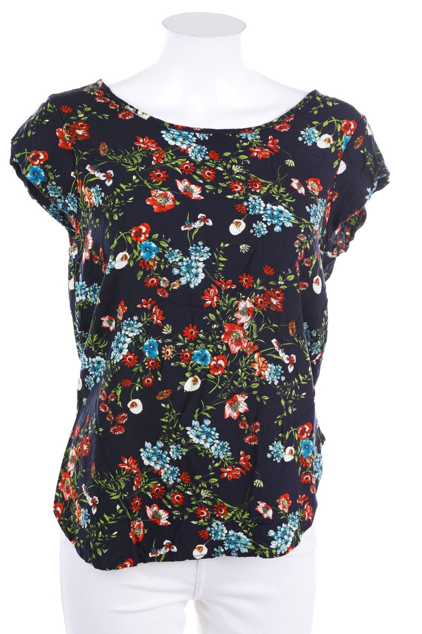 ONLY - Kurzarm-Bluse mit Blumen-Print - D 36