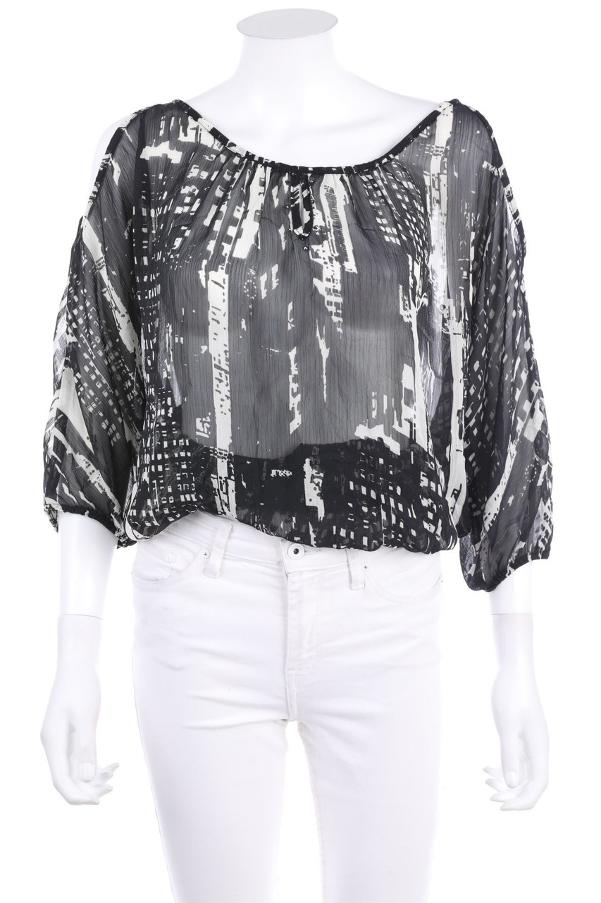 PATRICE BREAL - Print-Blouse with Batwing Sleeves - D 38
