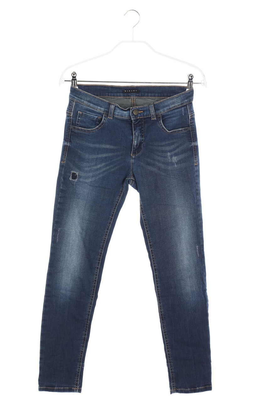 SISLEY - Distressed Skinny-Jeans mit Logo-Patch - W26