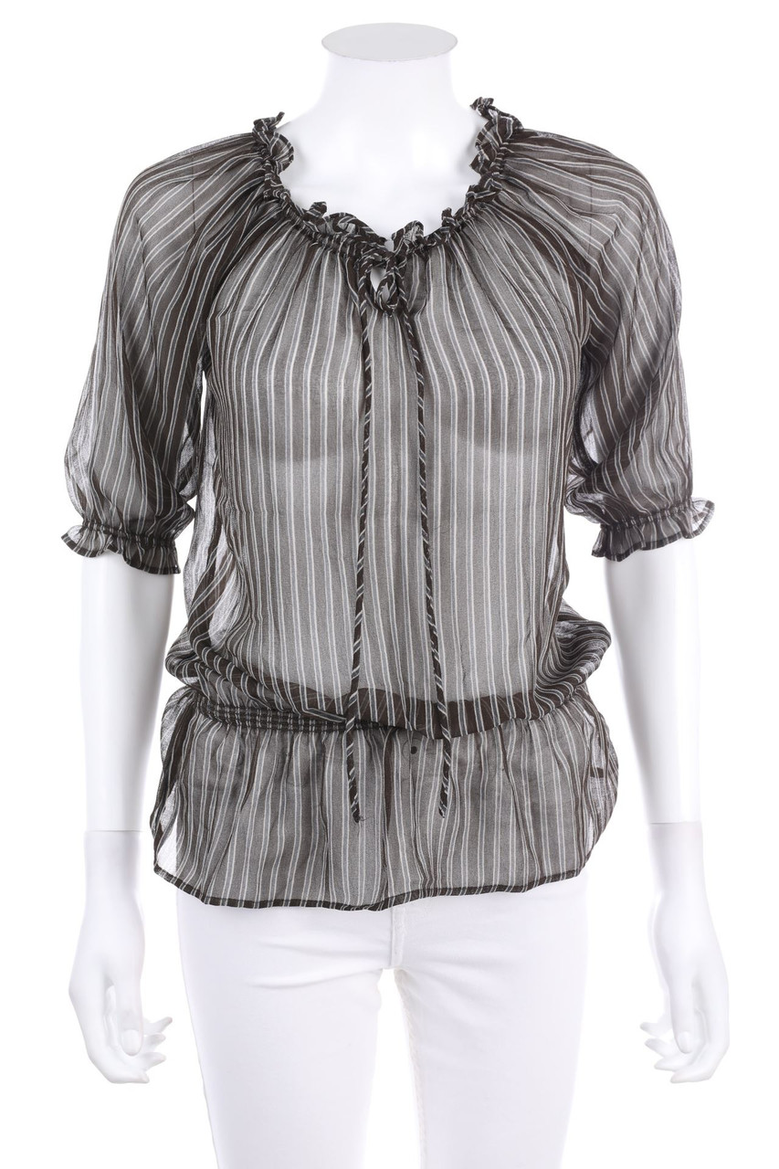 Chicorée - Shortsleeve Blouse, Smok Detailing - XS