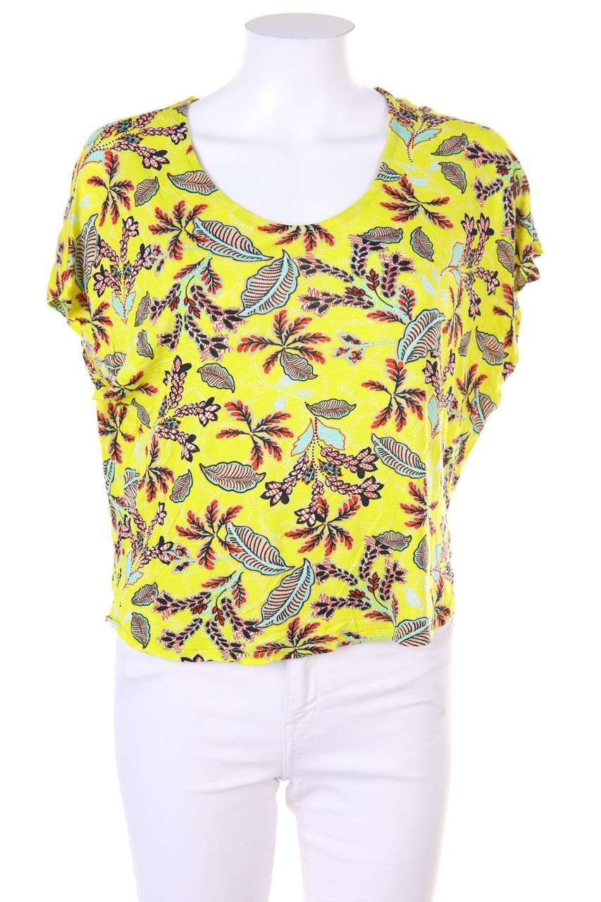 promod - Kurzarm-Bluse mit Print - M