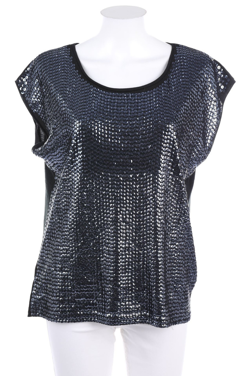 AMISU - Shortsleeve Blouse with Sequins - M