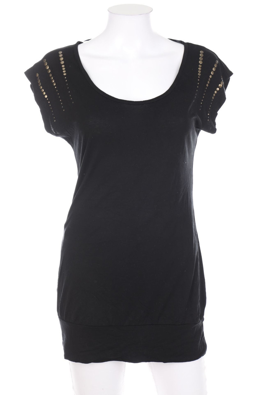 OXXY - Kurzarm-Bluse mit Applikationen - M