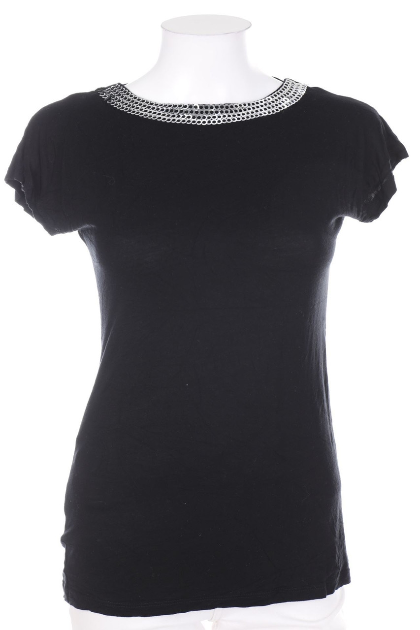 No Label - Shortsleeve Blouse with Deep Back Cutout - S