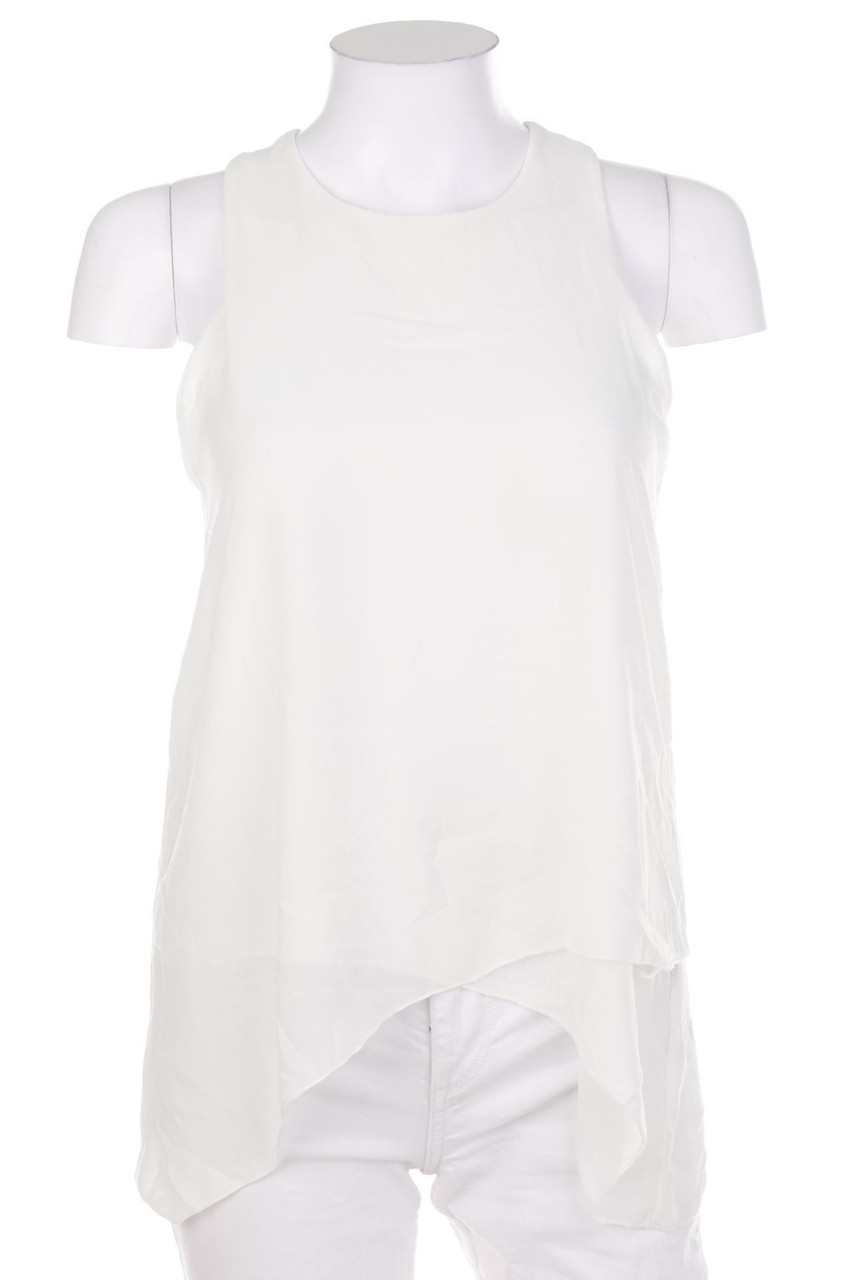 zebra - Blouse Top with Asymmetrical Cut - M