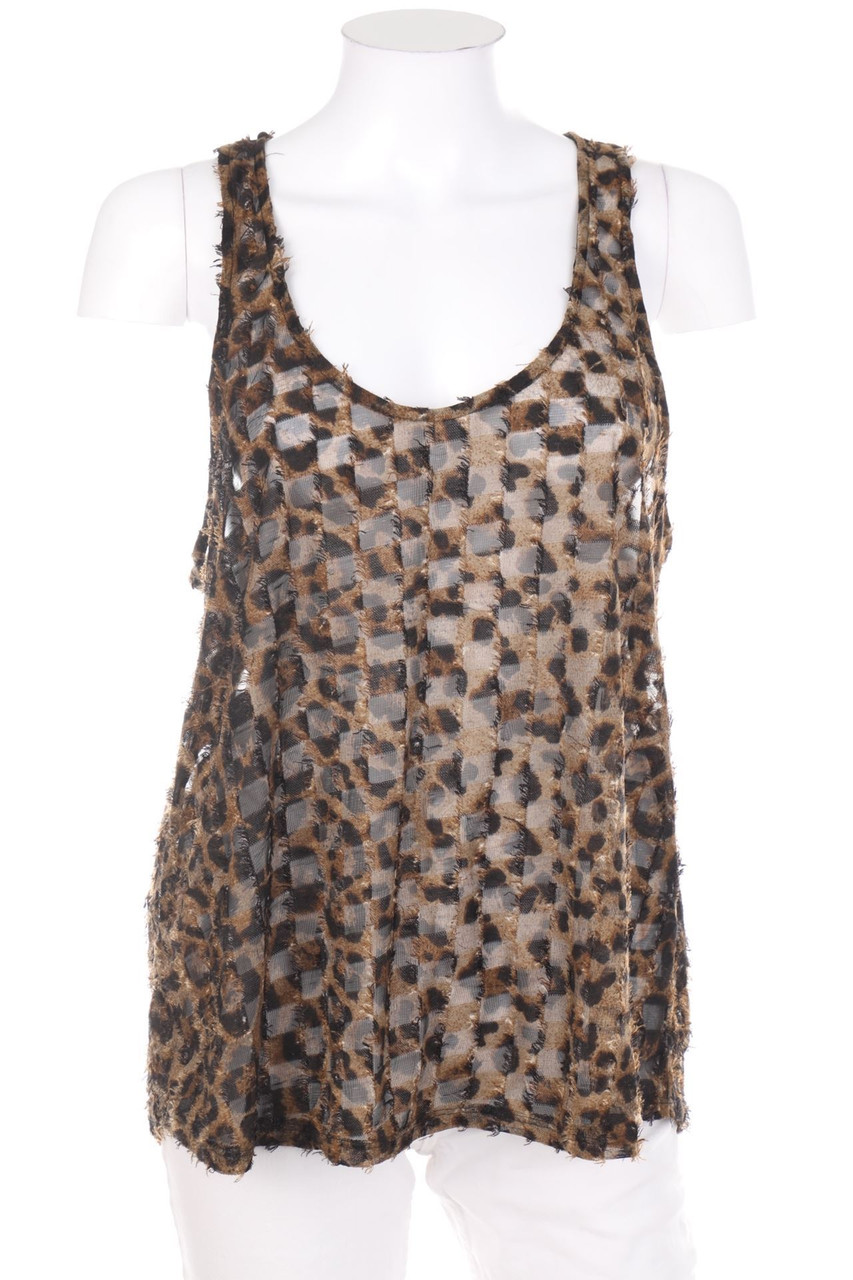 Pimkie - distressed Tanktop mit Leo-Print - M