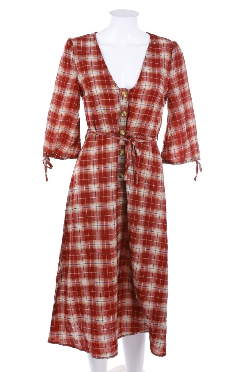 PRETTYLITTLETHING - Midikleid mit Karo-Muster - D 32