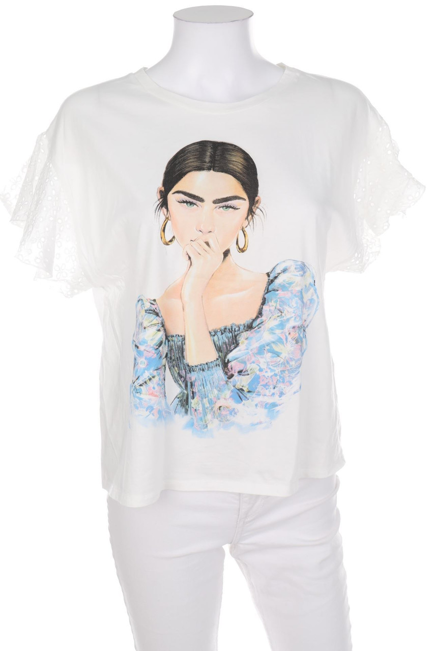 ZARA - Kurzarm-Bluse mit Print - S