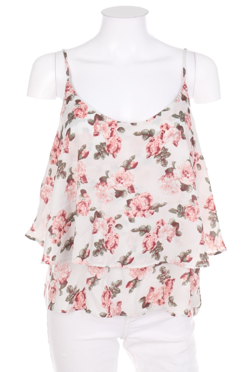 Chicorée - Blouse Top, Layer Look with Flower Print - XL