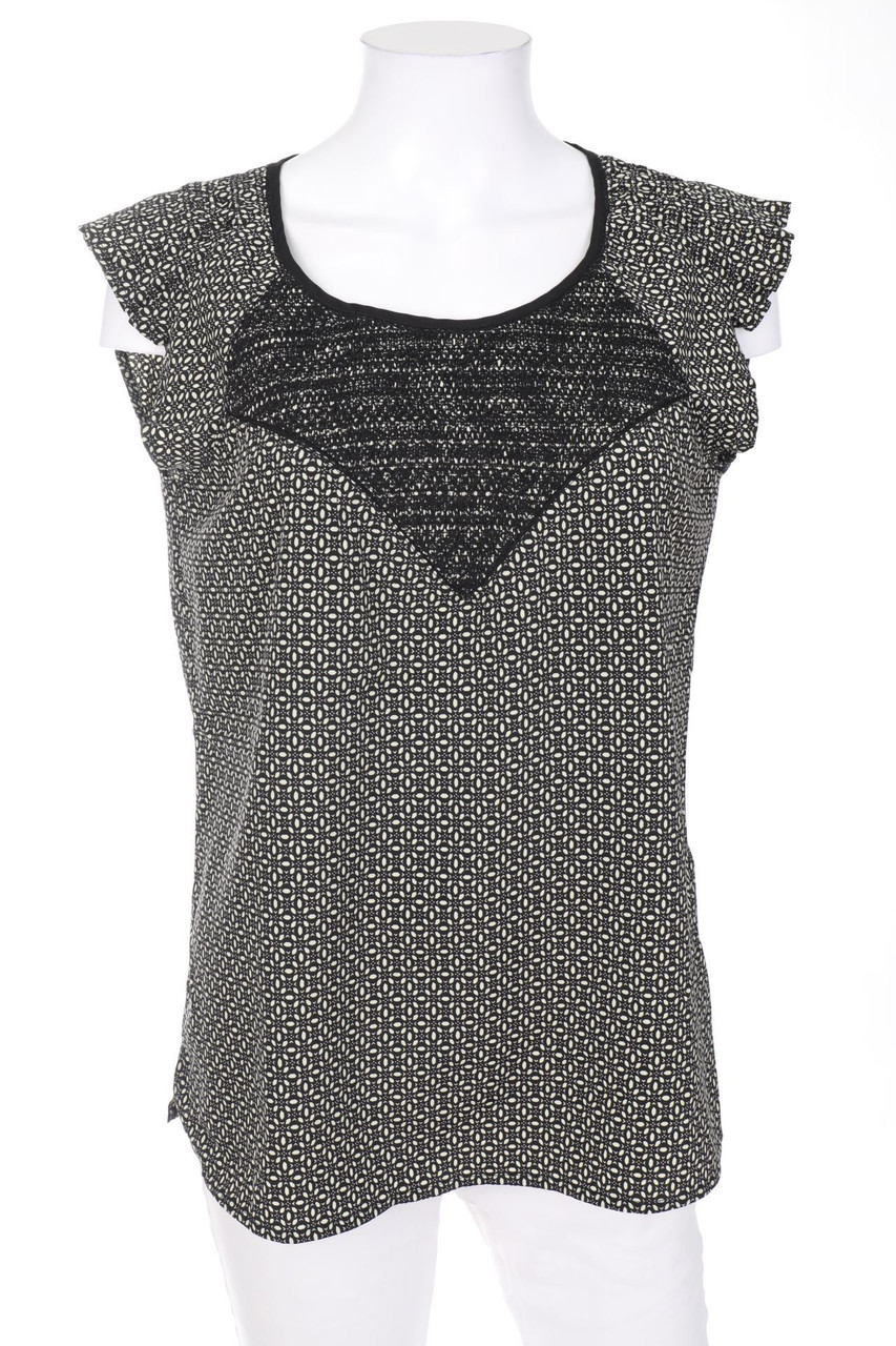 MAISON SCOTCH - Kurzarm-Bluse mit Print - D 36