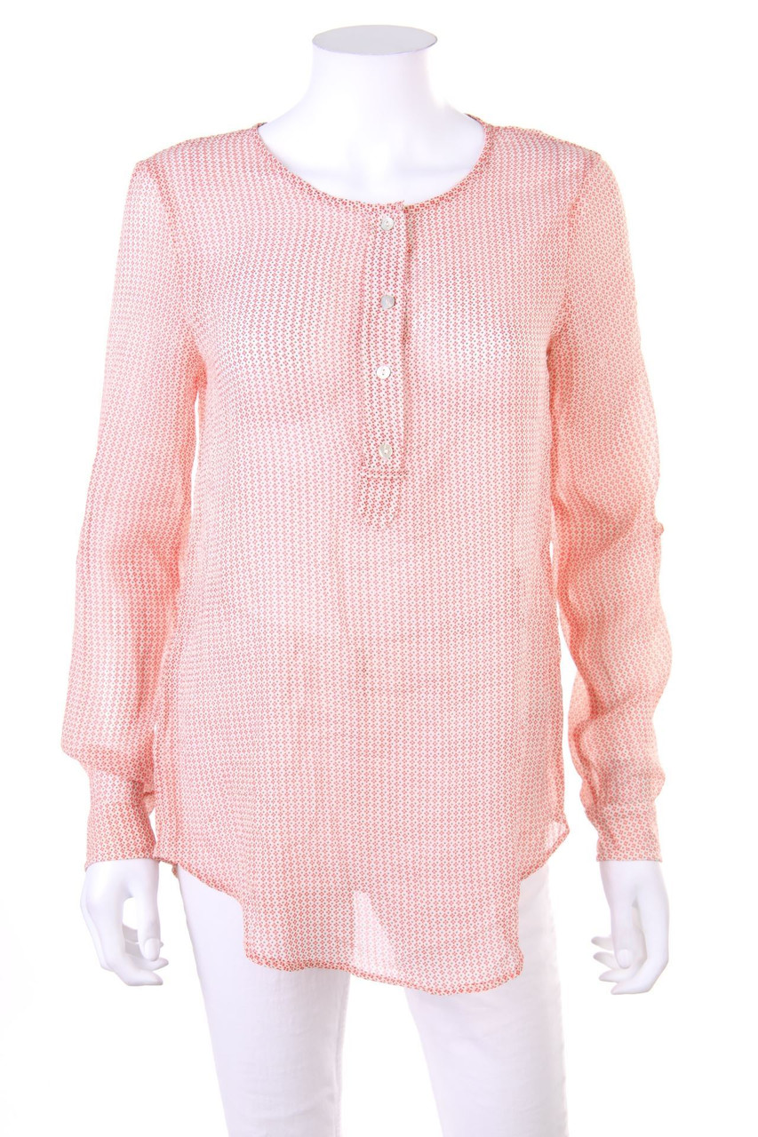 MANGO - Print-Bluse mit Krempel-Ärmeln - D 34