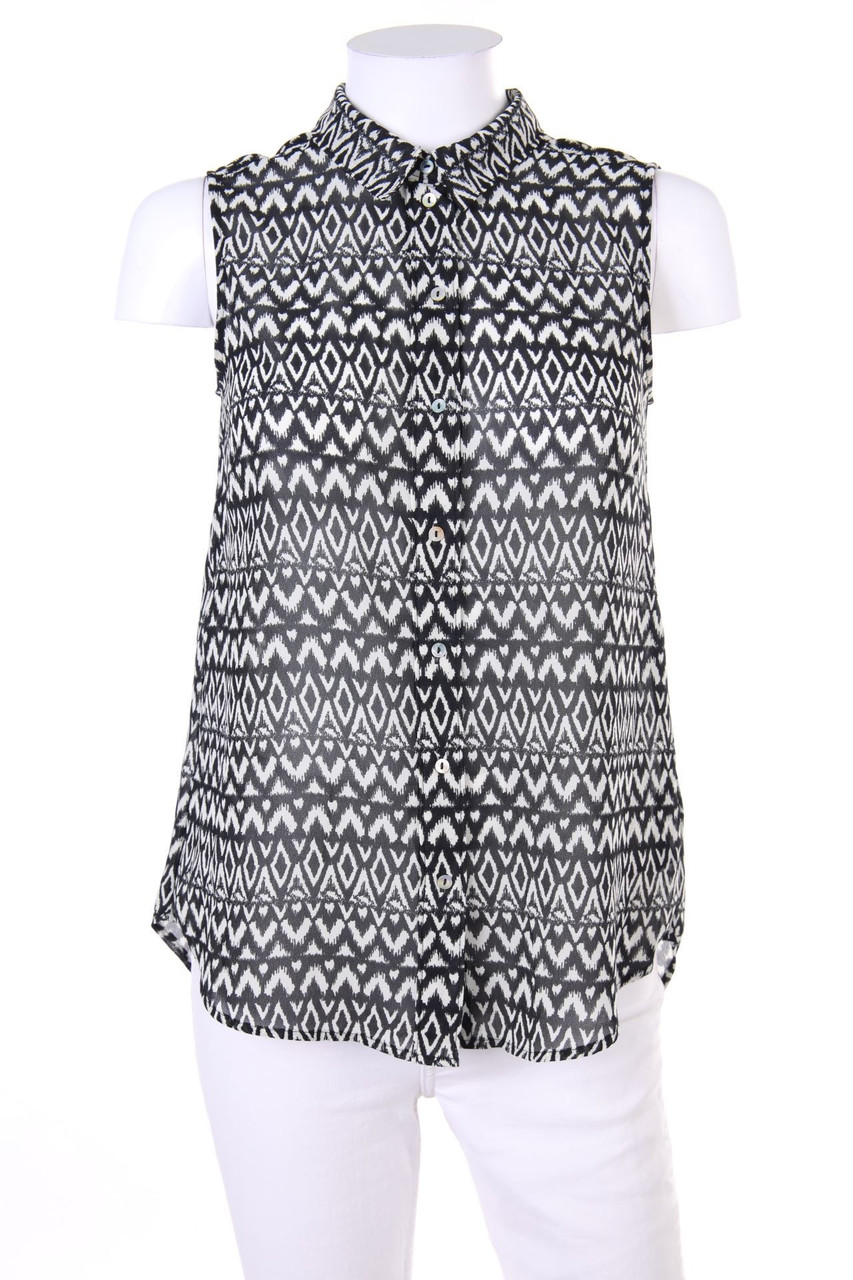 H&M - ärmellose Hemd-Bluse mit Ethno-Print - D 34