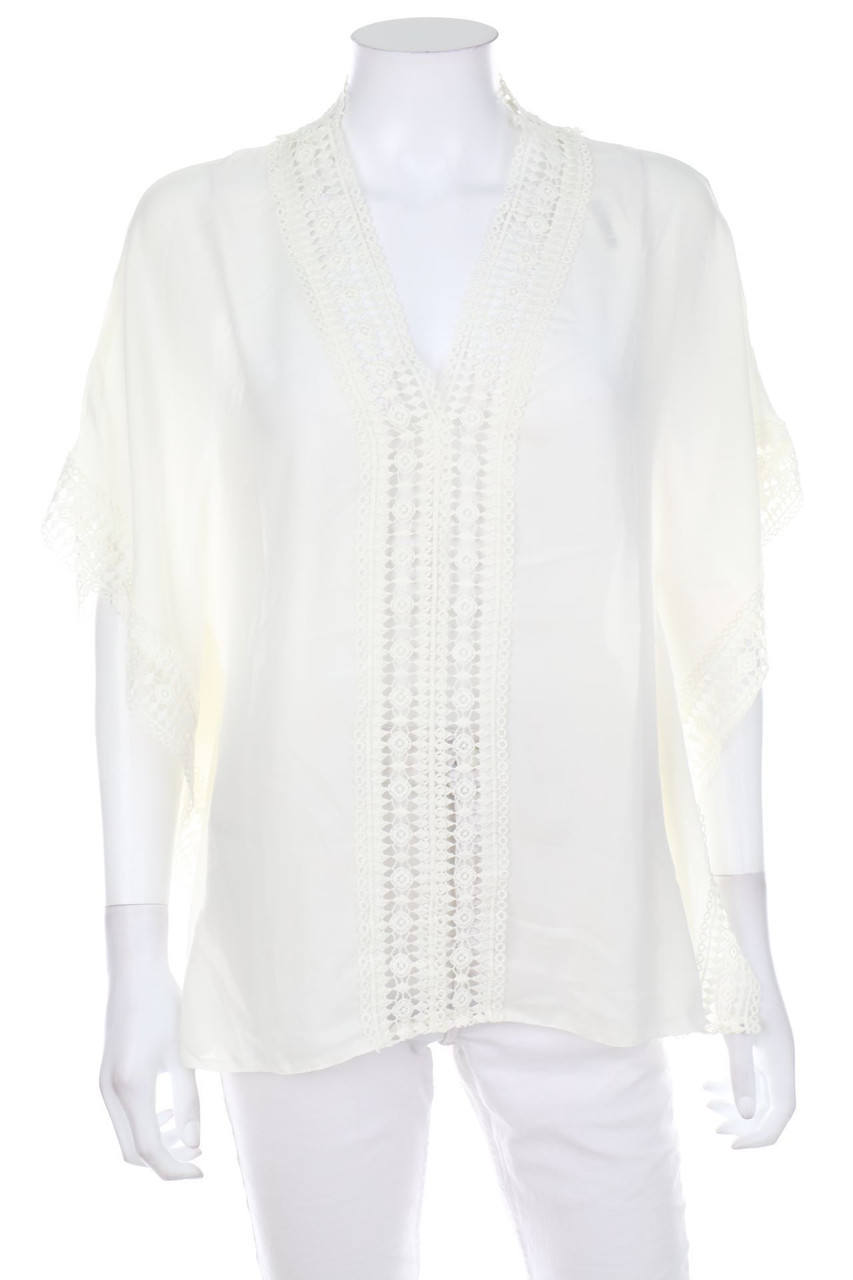 No Label - Shortsleeve-Shirt with Lace Insert - ONE SIZE