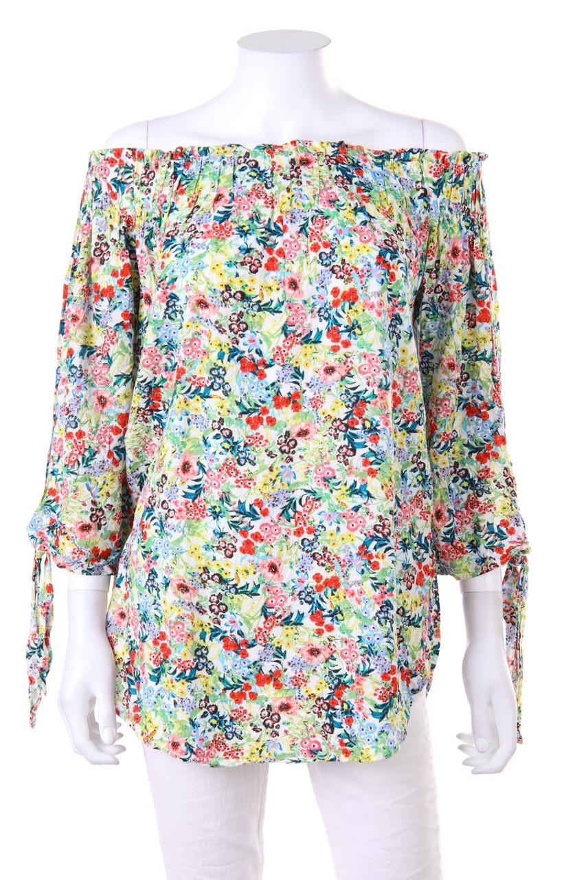 H&M - Carmen-Bluse mit 3/4-Ärmel zum Knoten - D 42