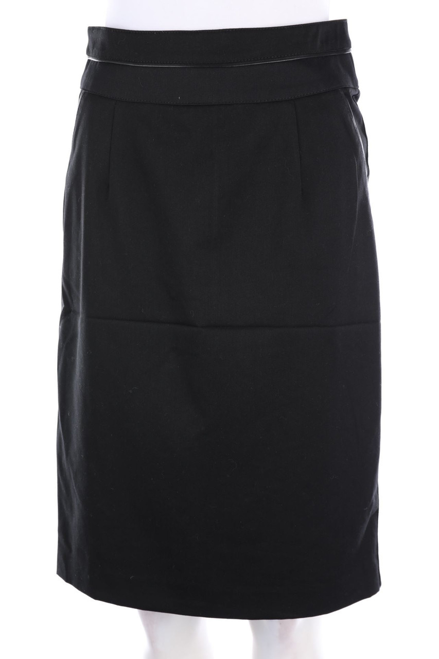 ABSOLU Paris - Bleistift-Rock mit Kunstleder-Details - M