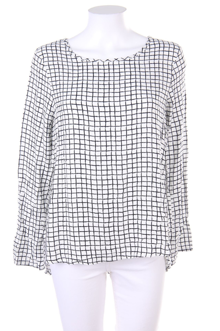 blue motion - Oversize-Bluse mit Karo-Muster - D 34