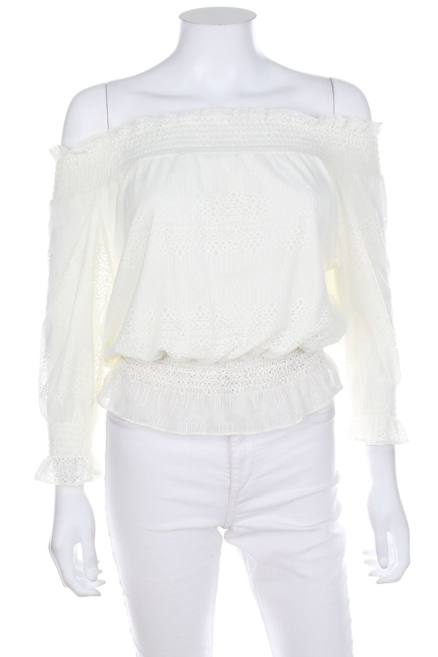 VERO MODA - Carmen-Bluse mit Spitze - S