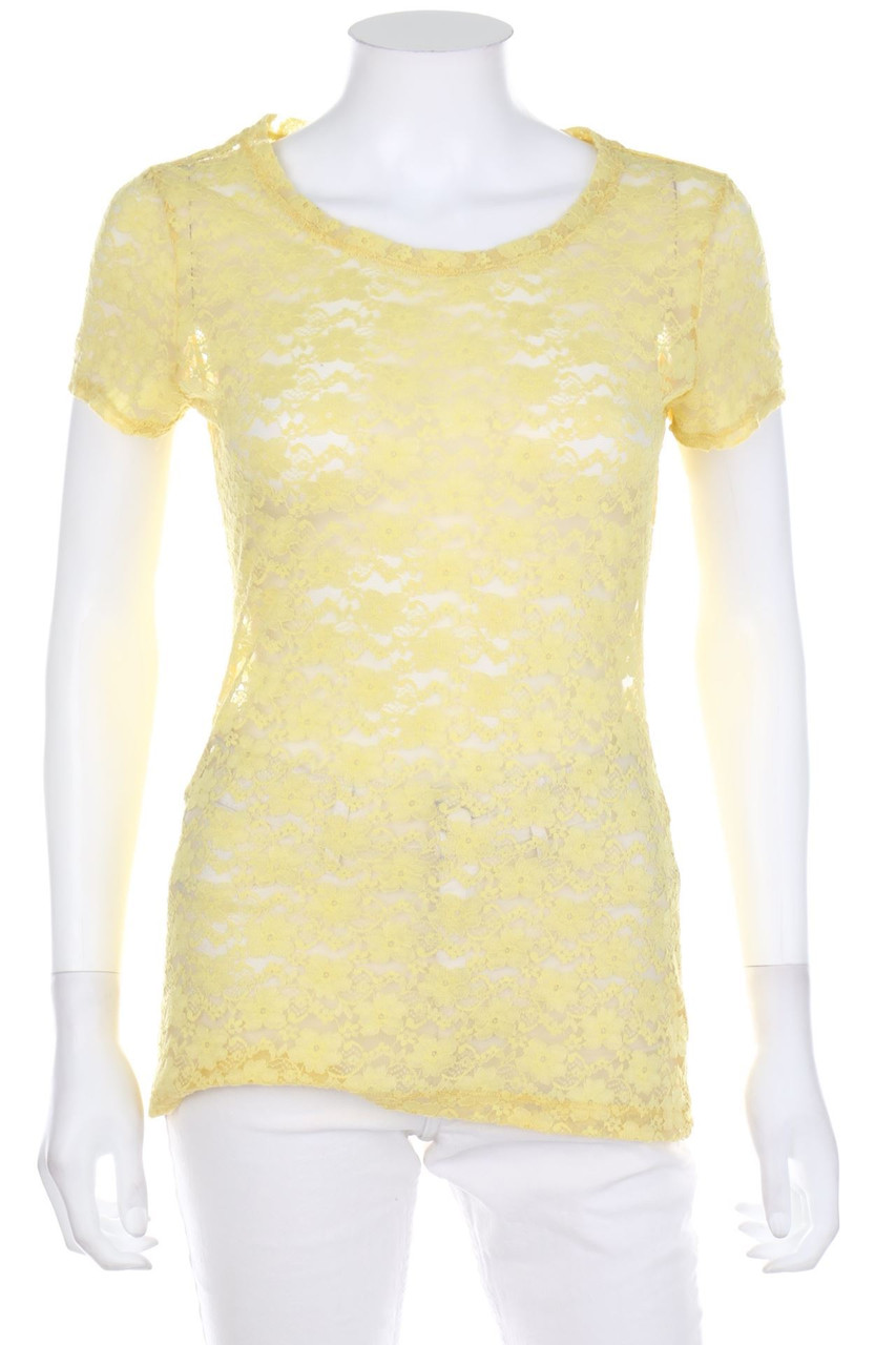 H&M CONSCIOUS - Kurzarm-Bluse aus Spitze - S