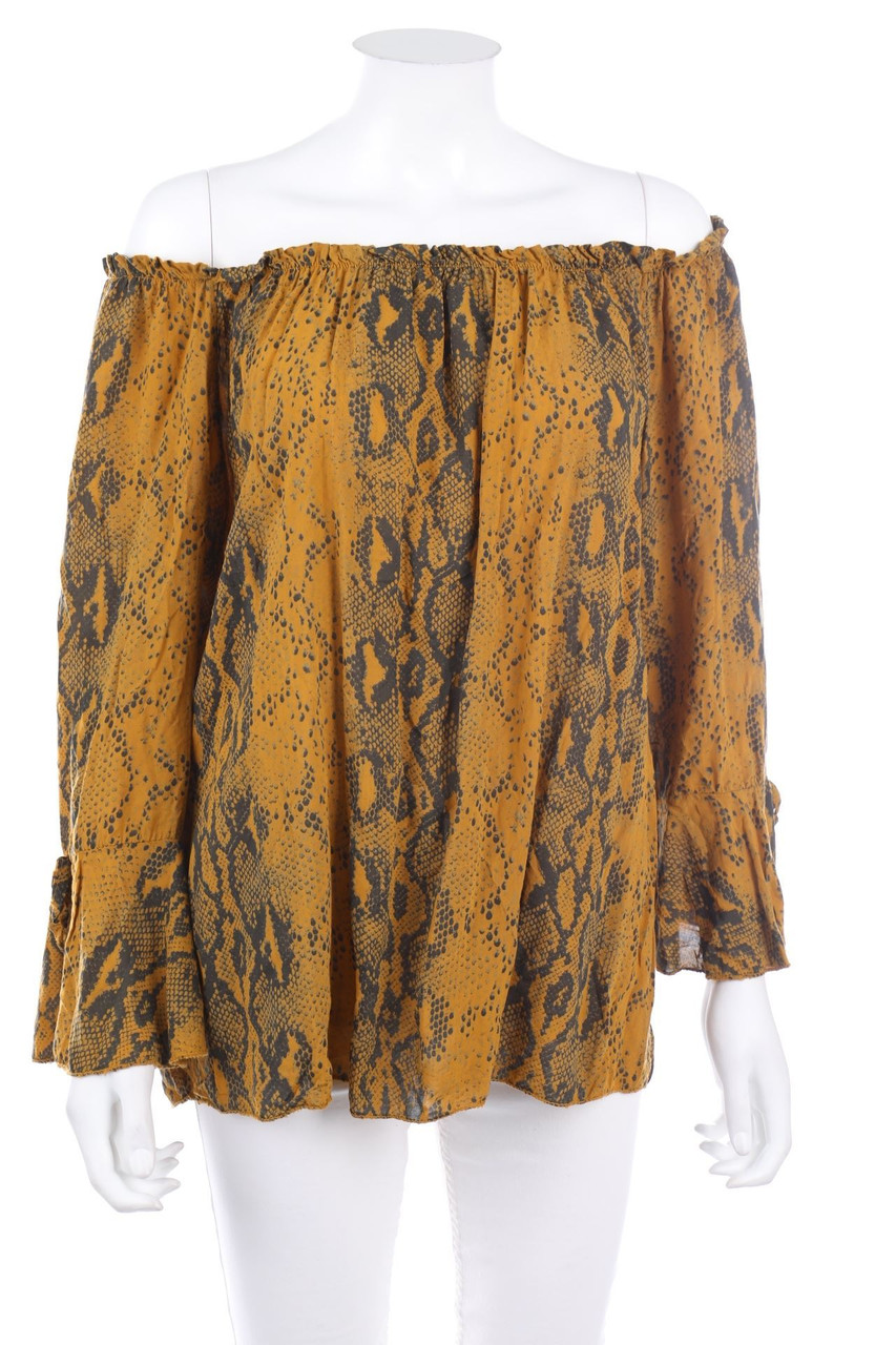 ZAUBERSTERN - Carmen-Bluse mit Animal-Print - L