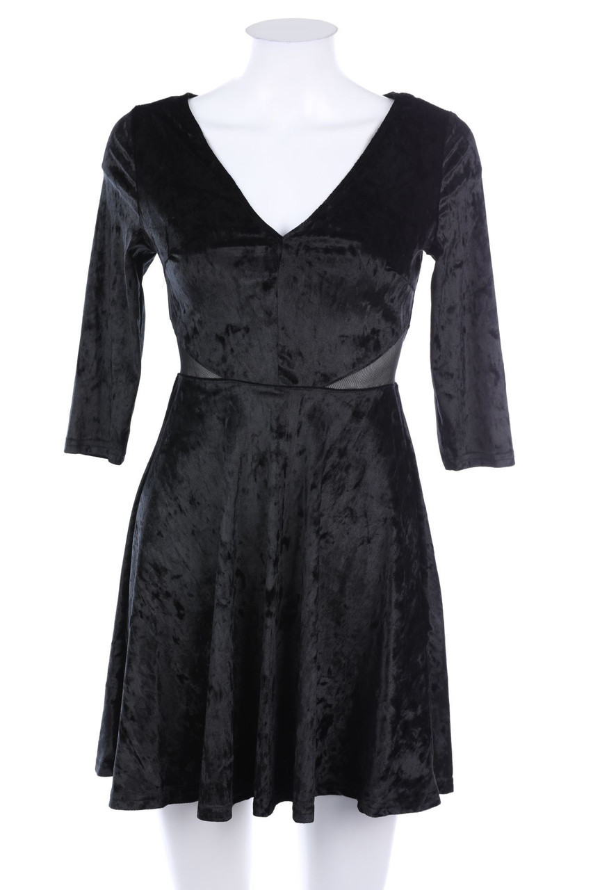 TALLY WEiJL - Velvet Cocktail Dress with Mesh Insert - XS