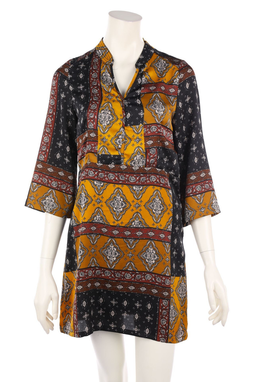 marée - Dress with Ethno Print - S