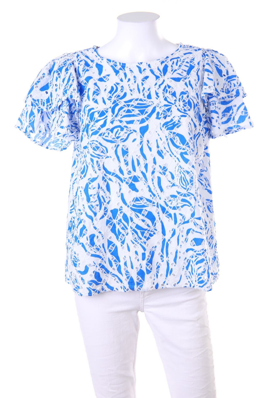 C&A - Kurzarm-Bluse aus Lochspitze mit Print - D 44