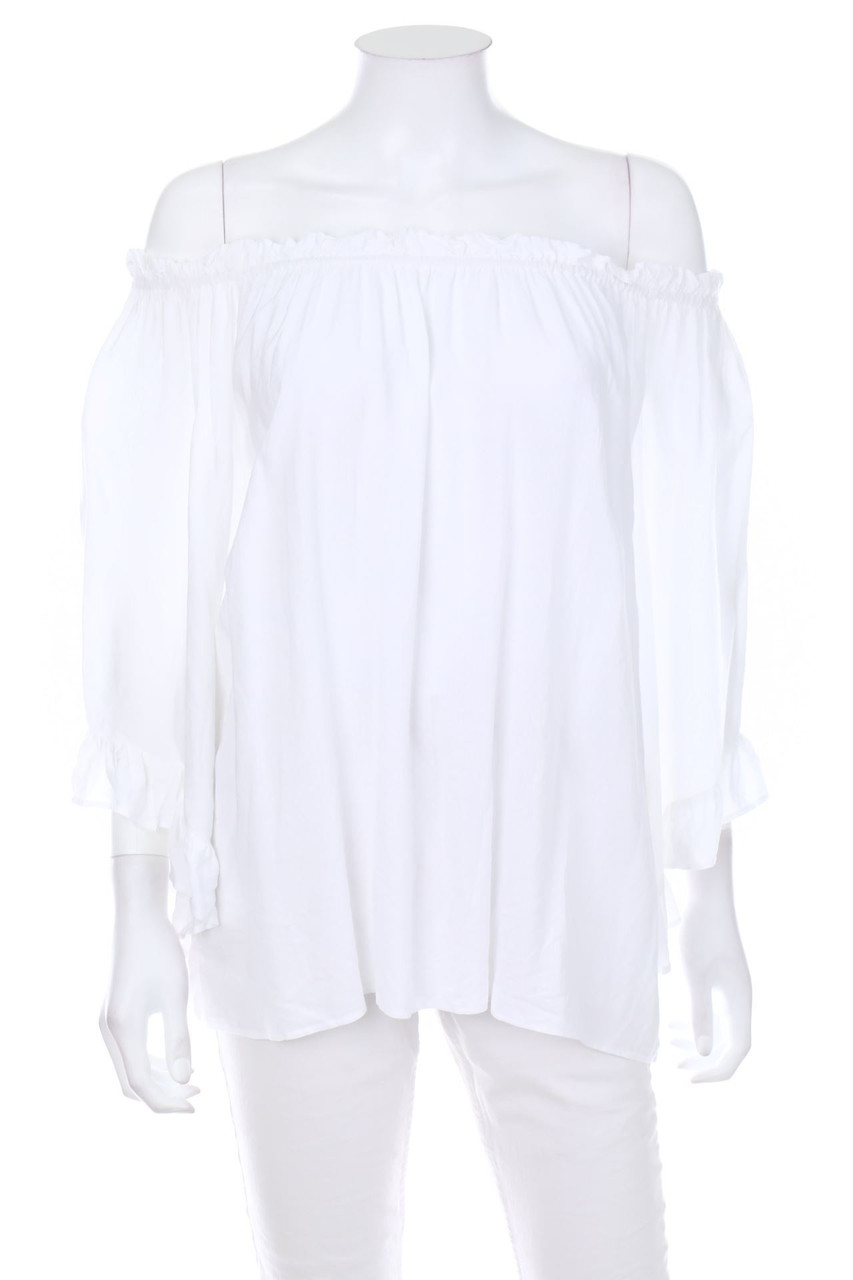 H&M - Rüschen-Carmen-Bluse mit 3/4-Ärmel - D 34