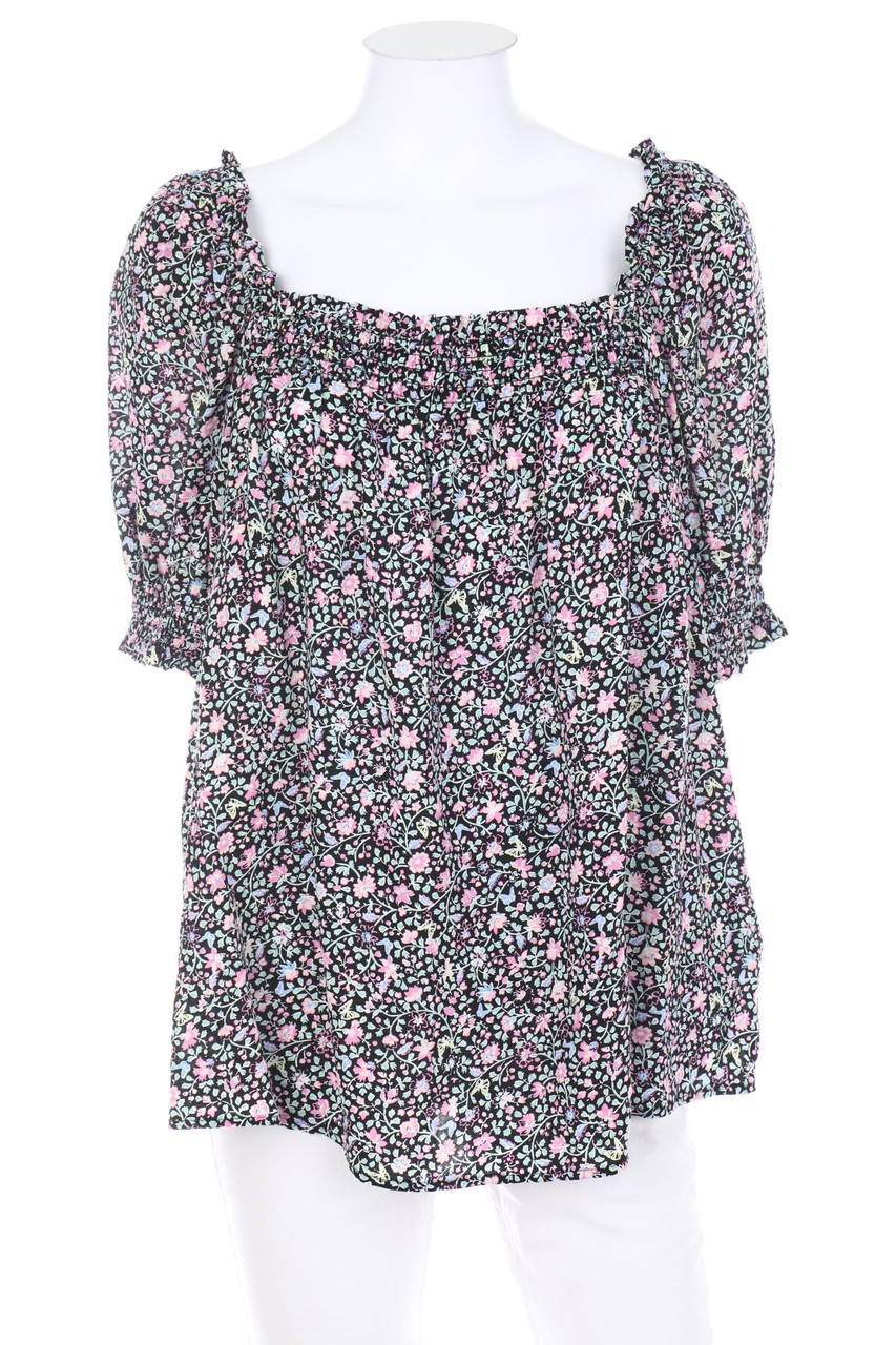 C&A - Kurzarm-Bluse mit Blumen-Print - D 44
