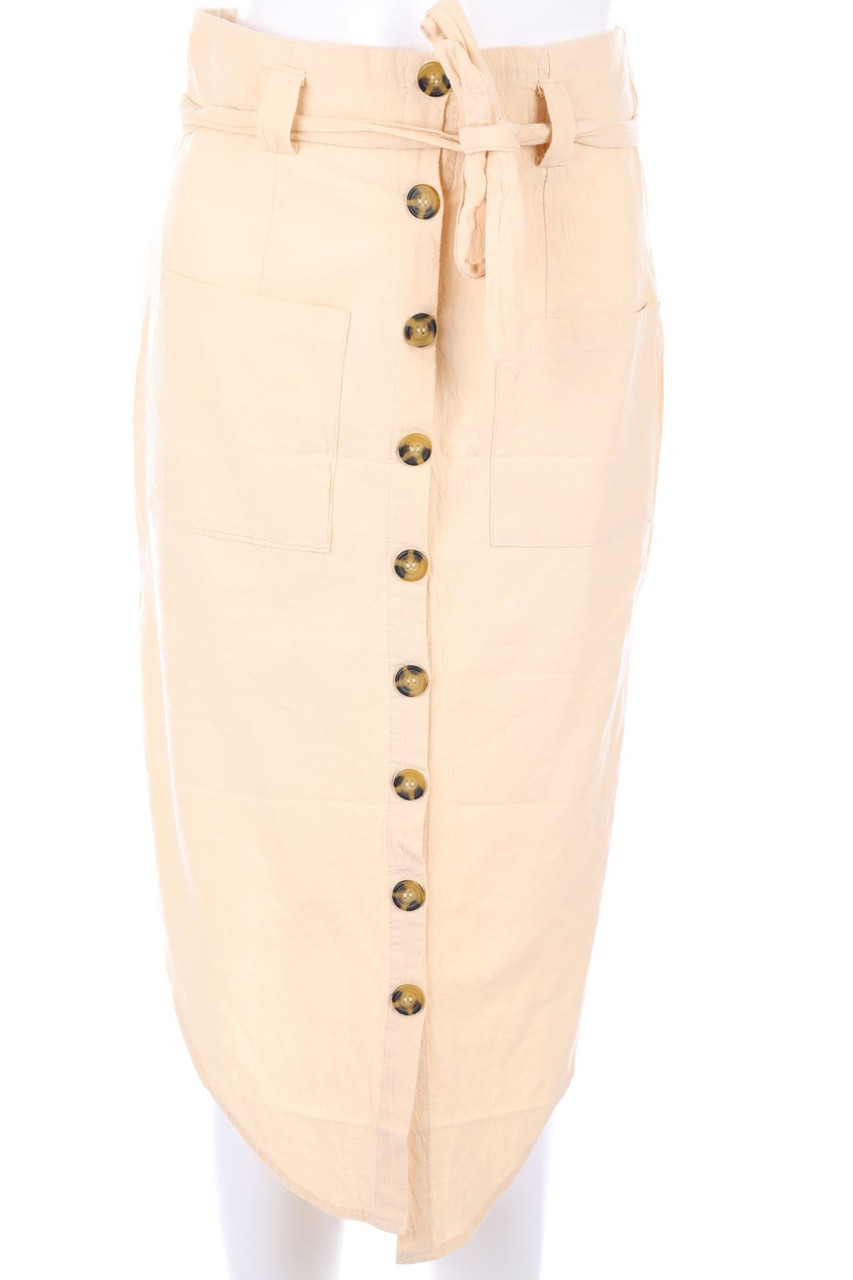 No Label - Midi Skirt with Patch Pockets - S