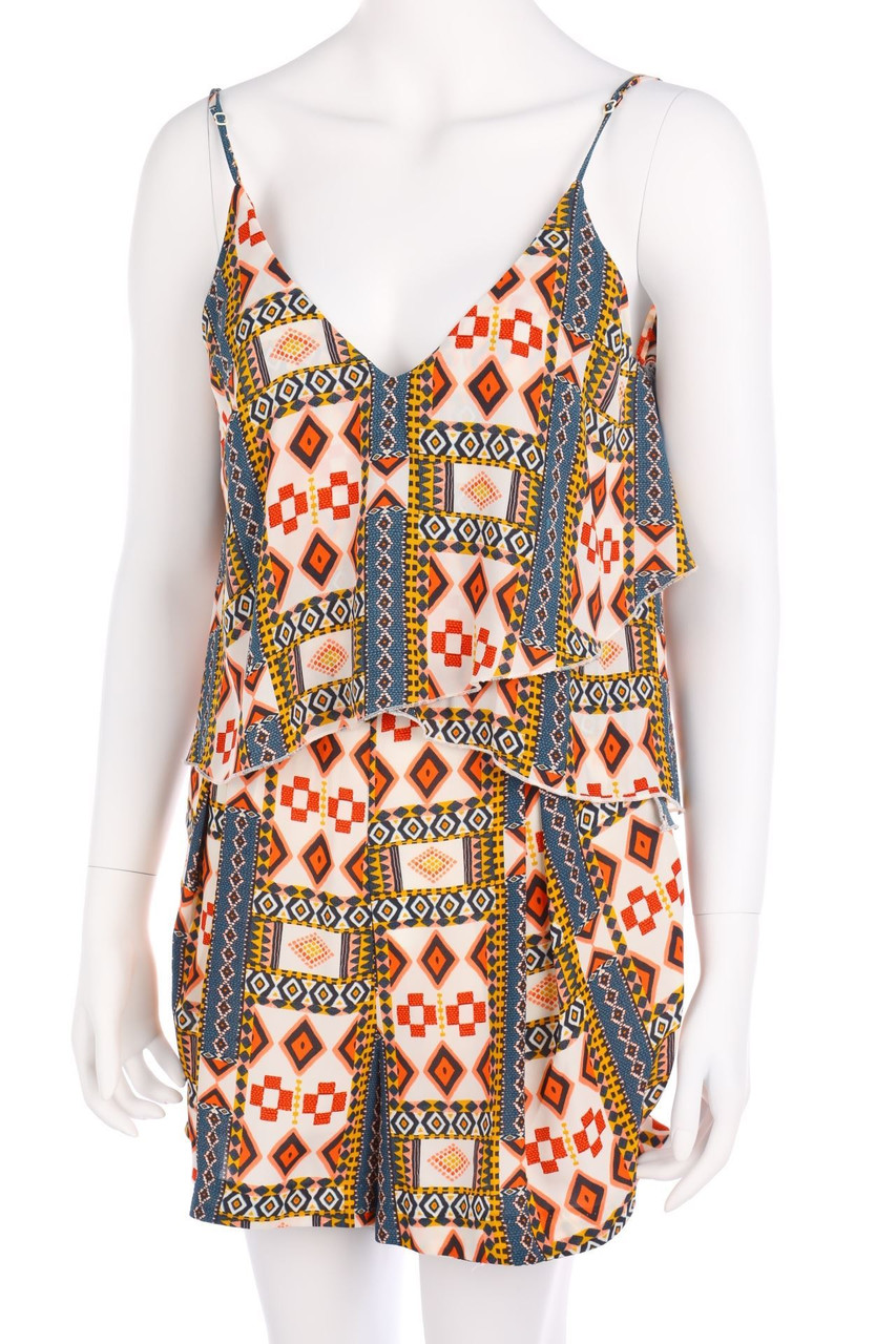 H&M CONSCIOUS - Playsuit mit Ethno-Print mit Cut-out - D 42