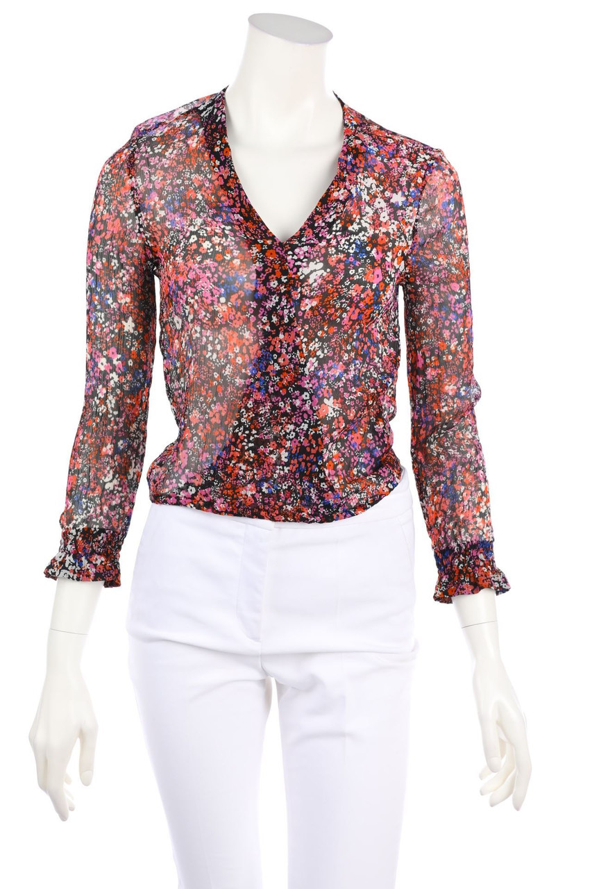 maje - Silk Blouse with Flower Print - D 34