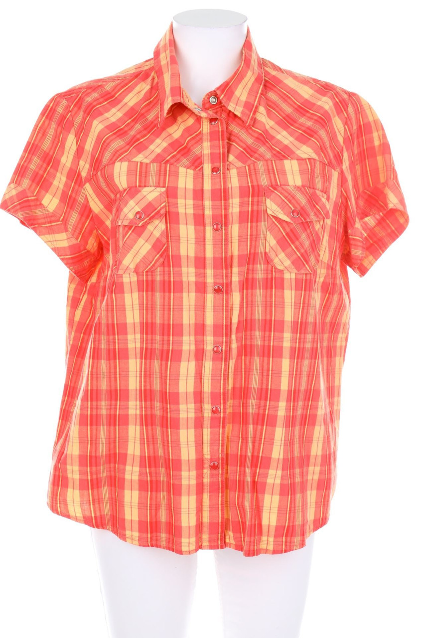 bonprix collection - Karo-Hemd-Bluse mit kurzem Ärmel - D 44