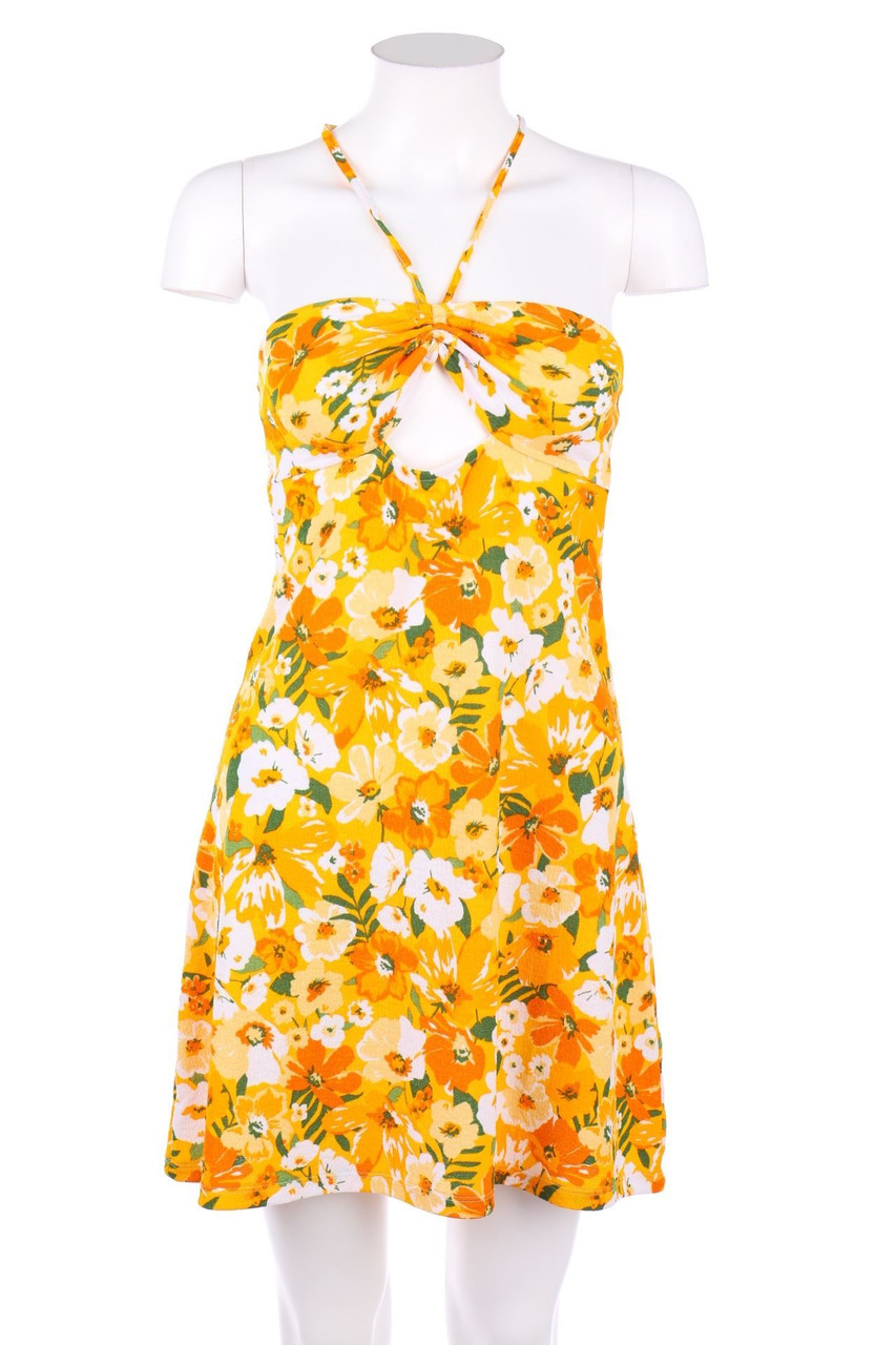 H&M DIVIDED - Sommer-Minikleid mit Blumen-Print - S