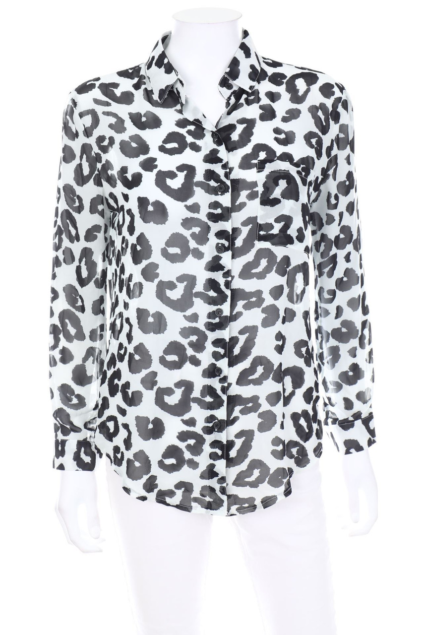 SISTERS POINT - Shirt Blouse with Leo Print - S