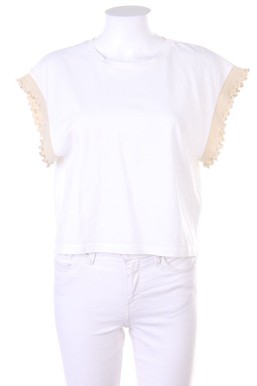 ZARA - Kurzarm-Shirt mit Rüschen - S